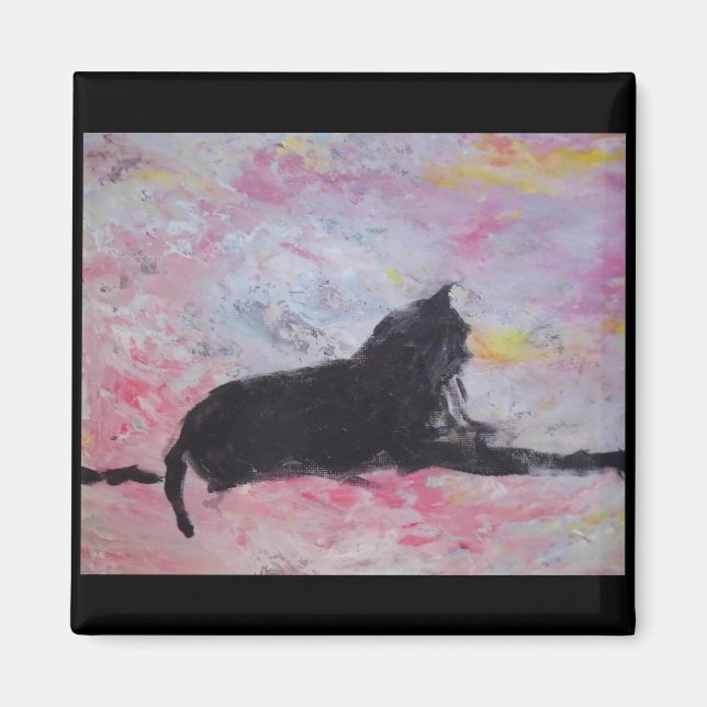 Imán Magnate de gato negro (Frente)