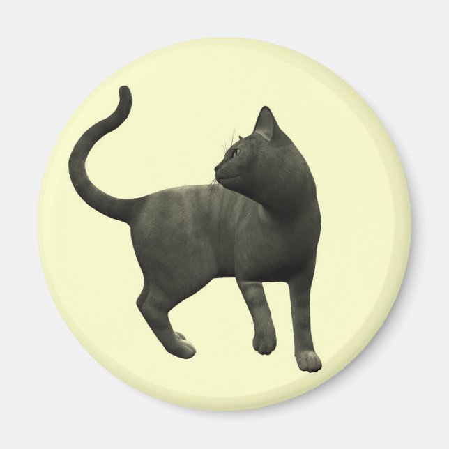 Imán Magnate de gato negro travieso (Frente)