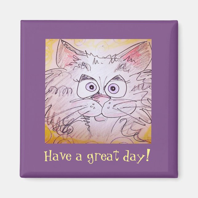 Imán Magnate de gato teñido grande (Frente)