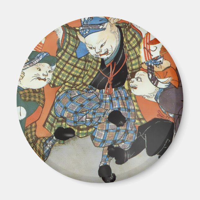 Imán Magnate de gatos bailando (Frente)