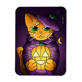 Imán Magnate de gatos brutos morado de Halloween