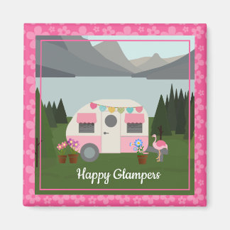 Imán Magnate de glamour de camper Happy rosa