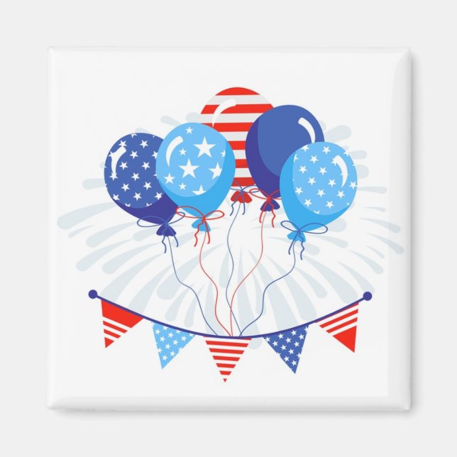 Imán Magnate de globos patrióticos (Frente)