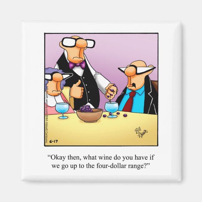 Imán Magnate de Humor de Vino Hilarioso Refrigerador (Frente)