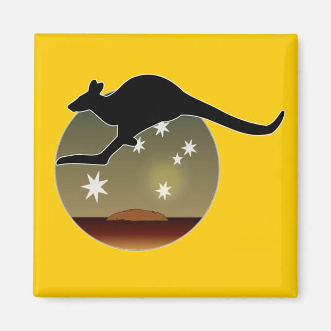 Imán Magnate de iconos australianos canguro (Frente)
