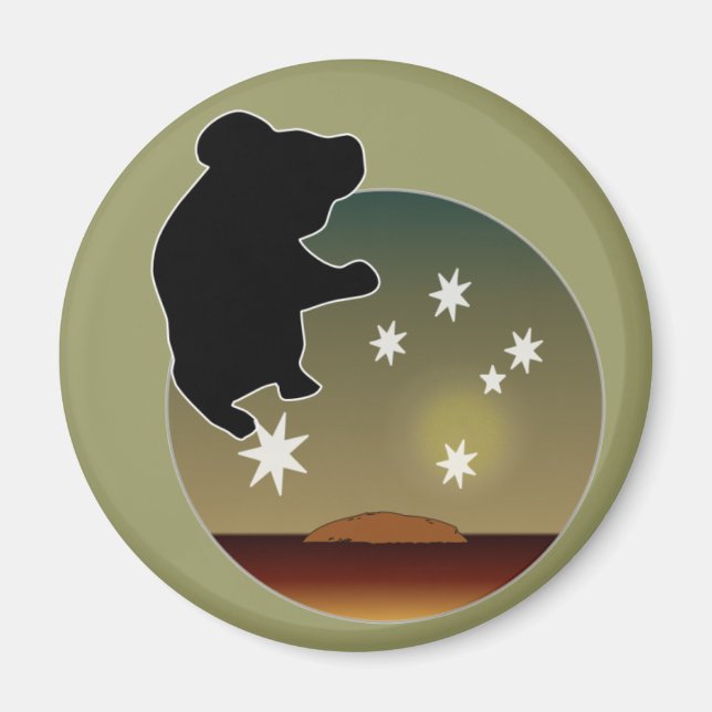 Imán Magnate de iconos de Aussie Koala (Frente)