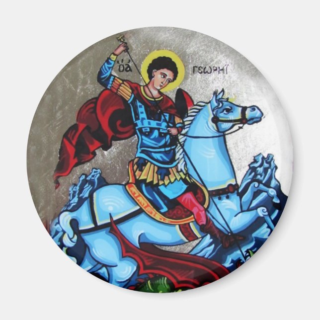 Imán Magnate de iconos ortodoxos de St George (Frente)