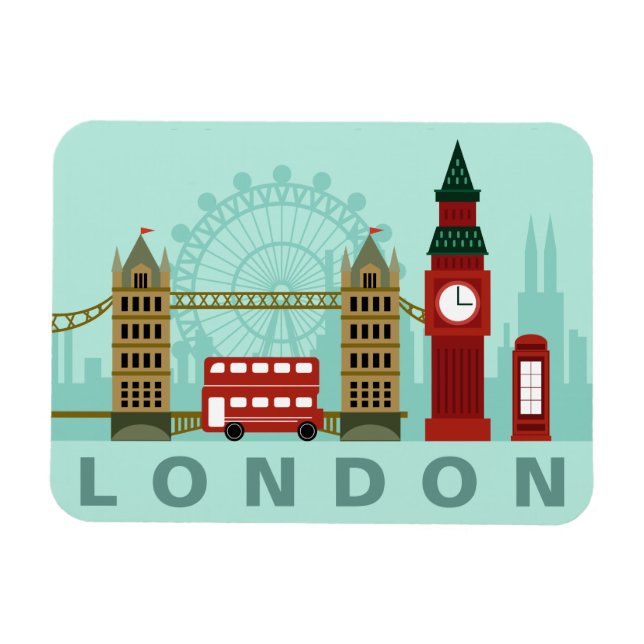Imán Magnate de Ilustracion de Londres (Horizontal)