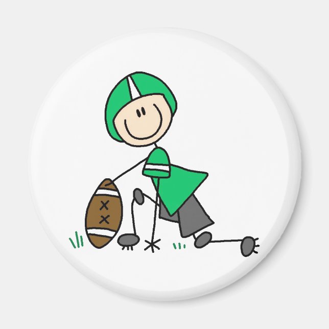 Imán Magnate de jugador de fútbol verde (Frente)