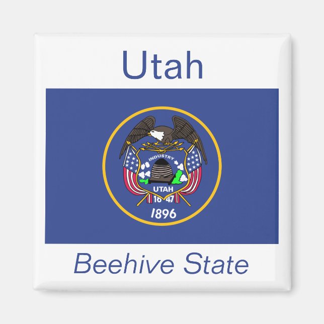 Imán Magnate de la bandera de Utah (Frente)