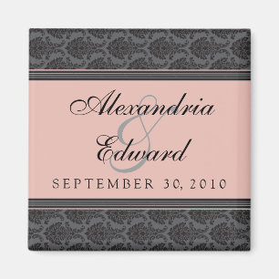 Imán Magnate de la boda de coral de Damasco Vintage