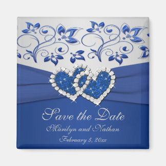 Imán Magnate de la boda real azul y plata