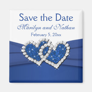 Imán Magnate de la Royal Blue and White Wedding Favor