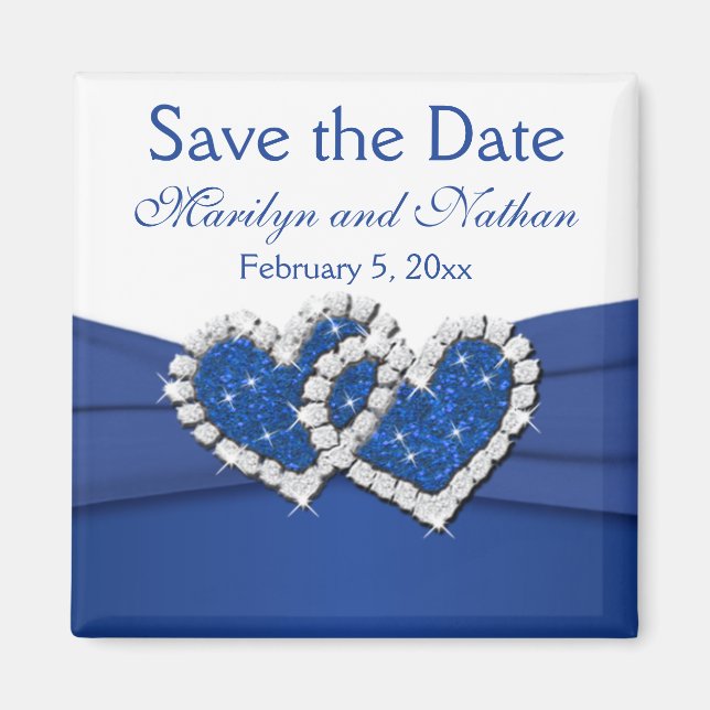 Imán Magnate de la Royal Blue and White Wedding Favor (Frente)