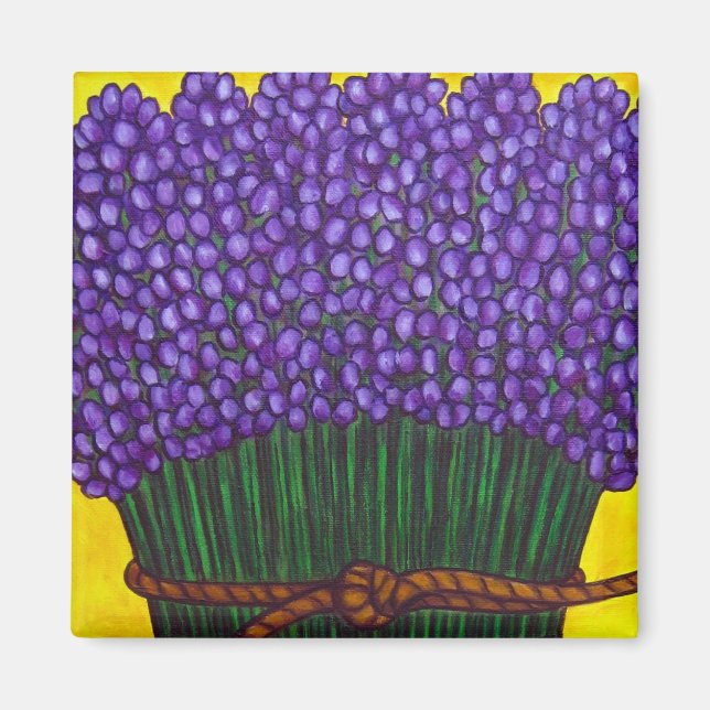 Imán Magnate de lavanda colorida (Frente)