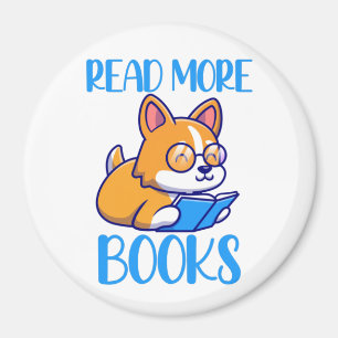 Imán Magnate de lectura de perro de Corgi