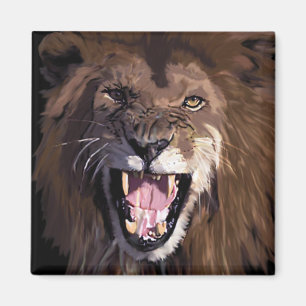 Imán Magnate de león de advertencia