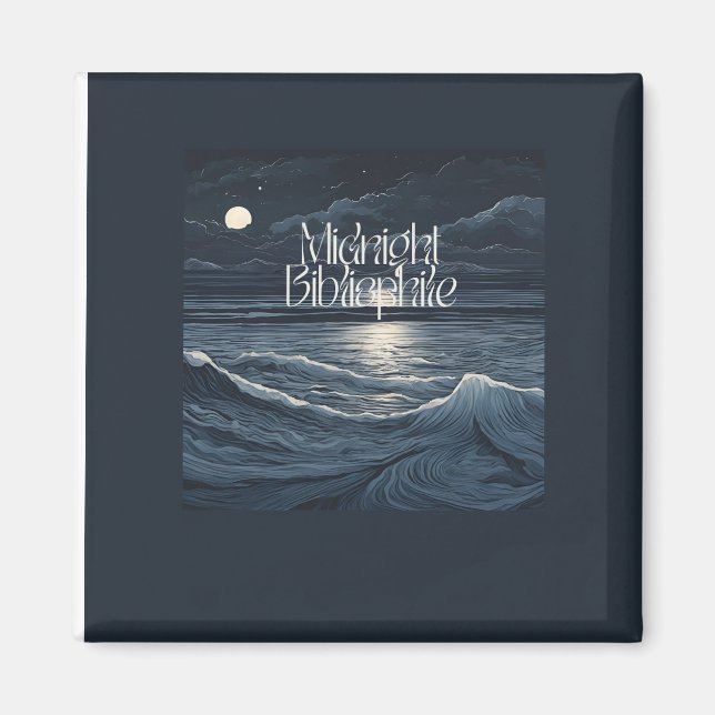 Imán Magnate de logotipo bibliofilia de medianoche (Frente)