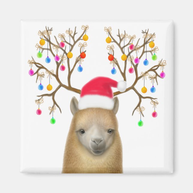 Imán Magnate de los Navidades de Alpaca (Frente)