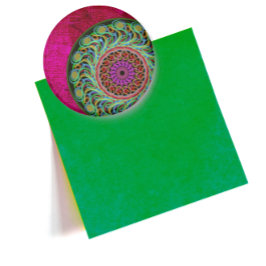 Imán Magnate de Mandala rosa y verde