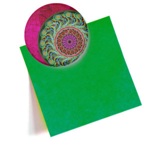 Imán Magnate de Mandala rosa y verde