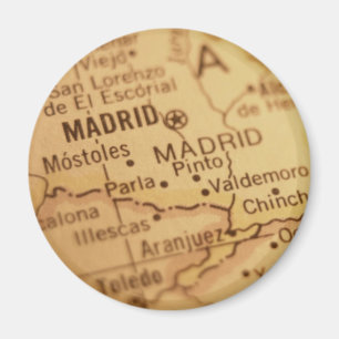 Imán Magnate de Mapa de Vintage de Madrid
