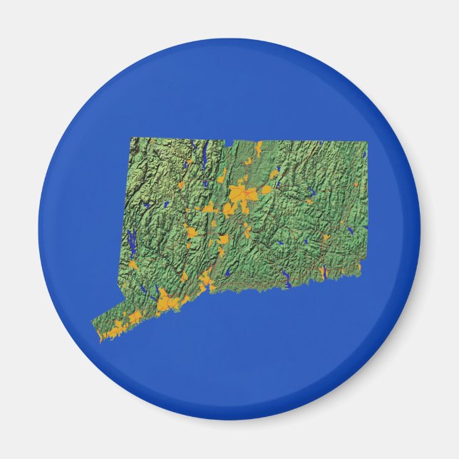 Imán Magnate de mapas de Connecticut (Frente)