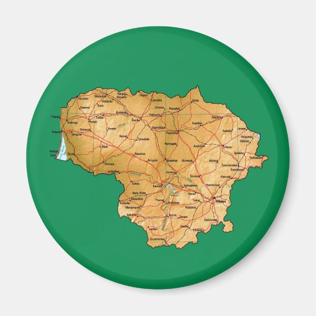 Imán Magnate de mapas de Lituania (Frente)
