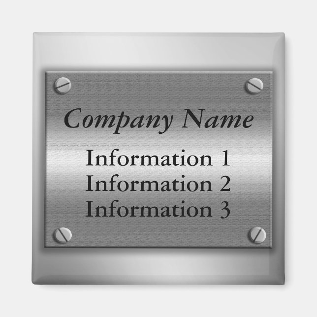 Imán Magnate de marco Metalizado de nombre de empresa (Frente)