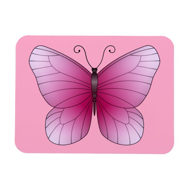 Imán Magnate de mariposa rosa (Horizontal)