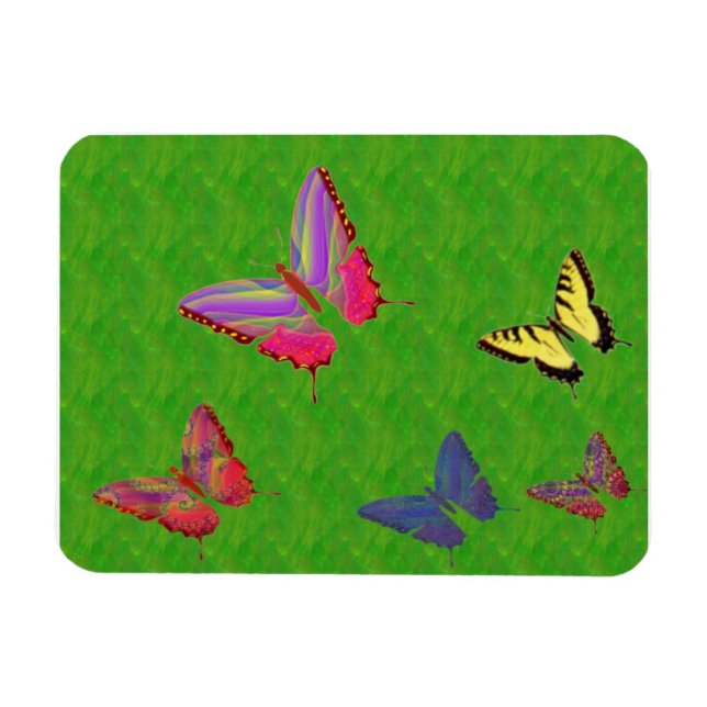 Imán Magnate de mariposas abstractas premium (Horizontal)