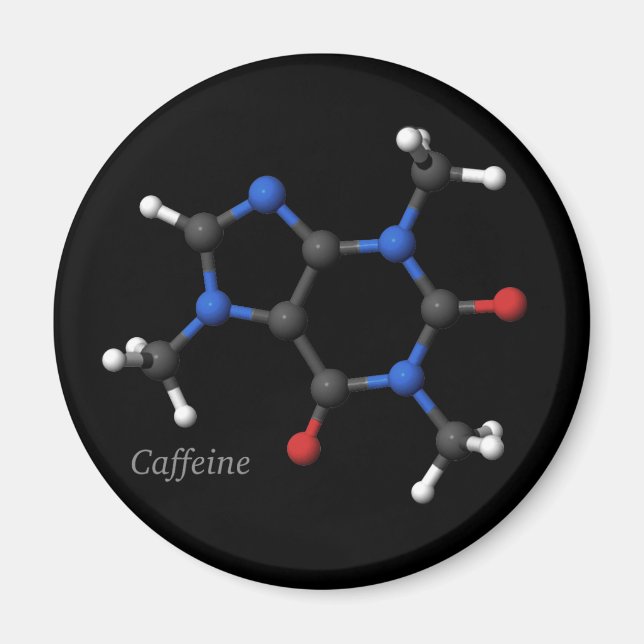 Imán Magnate de modelo molecular de cafeína 3D (Frente)