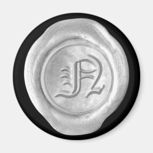 Imán Magnate de monograma de sello de cera - Plata - In