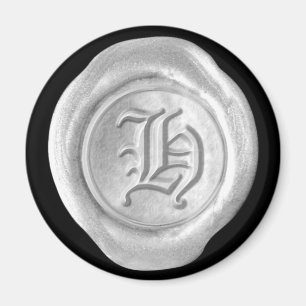 Imán Magnate de monograma de sello de cera - Plata - In