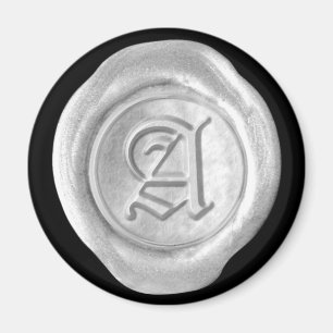 Imán Magnate de monograma de sello de cera - Plata - In