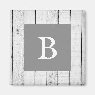 Imán Magnate de monograma grisáceo