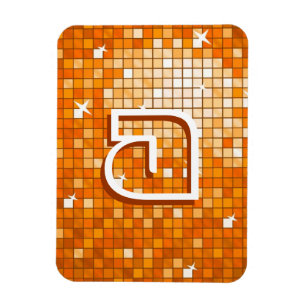 Imán Magnate de monograma premium para Naranja de mosai