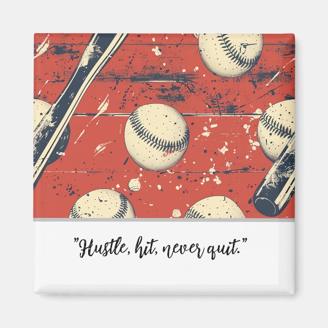 Imán "Magnate de motivación para jugador de béisbol (Frente)