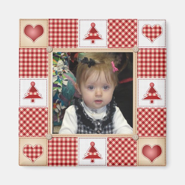 Imán Magnate de Navidades de frontera de país en árbol  (Frente)