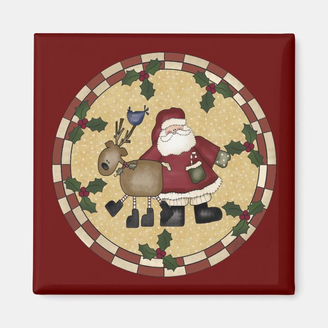 Imán Magnate de Navidades de la Cláusula Santa y los Re (Frente)