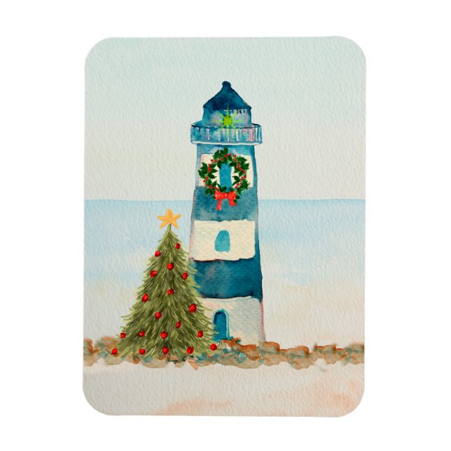 Imán Magnate de Navidades náuticos con faro (Vertical)
