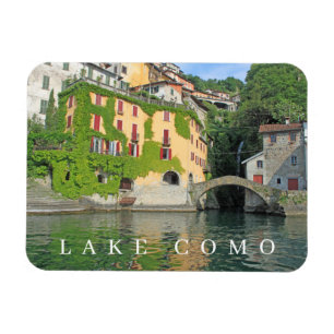 Imán Magnate de nevera con vistas al lago Como Nesso