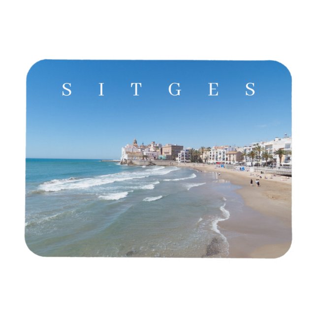 Imán Magnate de nevera con vistas panorámicas a Sitges (Horizontal)