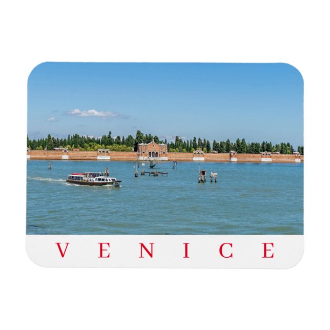 Imán Magnate de nevera de la isla San Michele de Veneci (Horizontal)