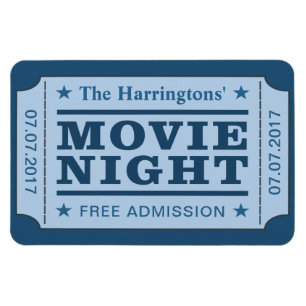 Imán Magnate de nombre y fecha personalizado "Movie Tic