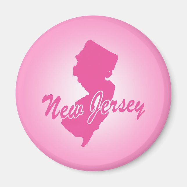 Imán Magnate de Nueva Jersey del estado rosado (Frente)