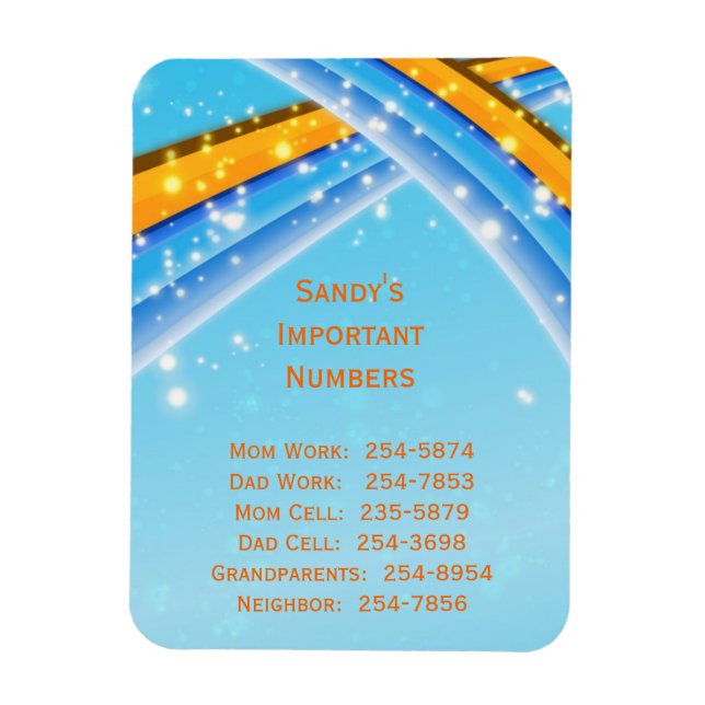 Imán Magnate de números de teléfono azul importante (Vertical)