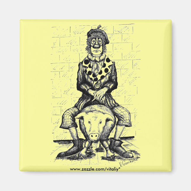 Imán Magnate de payaso triste (Frente)