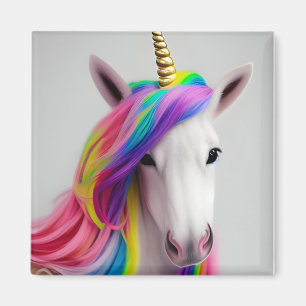 Imán Magnate de pelo arcoiris de Chica unicornio