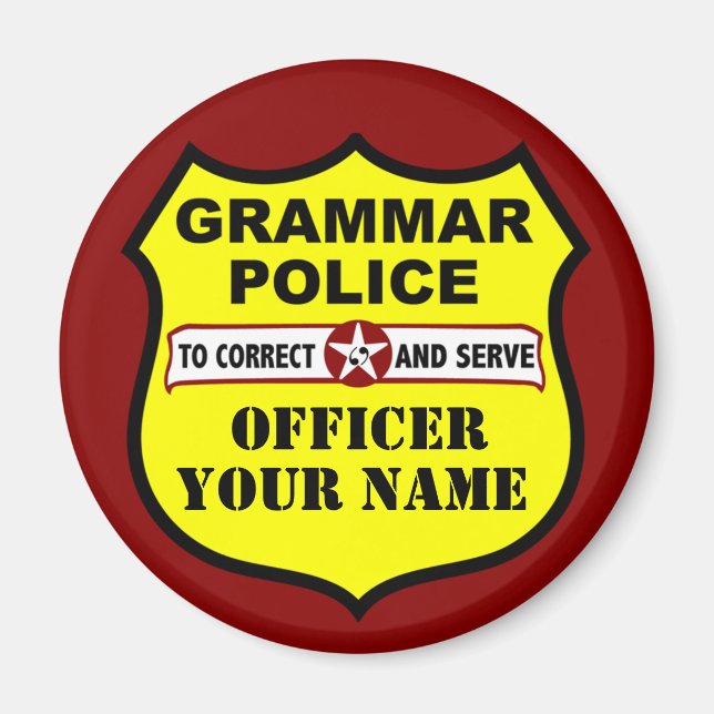 Imán Magnate de Personalizable de la policía de gramáti (Frente)